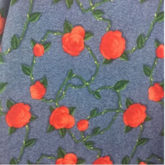 LuLaRoe Caroline Cardigan Sweater 2XL Blue w Red - Picture 4 of 6